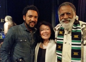 Darryl, Karen and Arnold celebrating Kwanzaa 