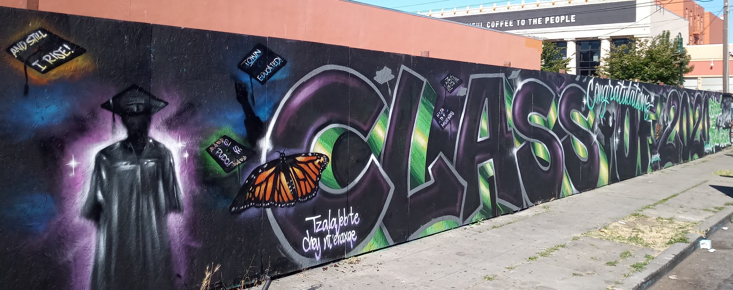 A grafitti mural that says "Class of 2020."