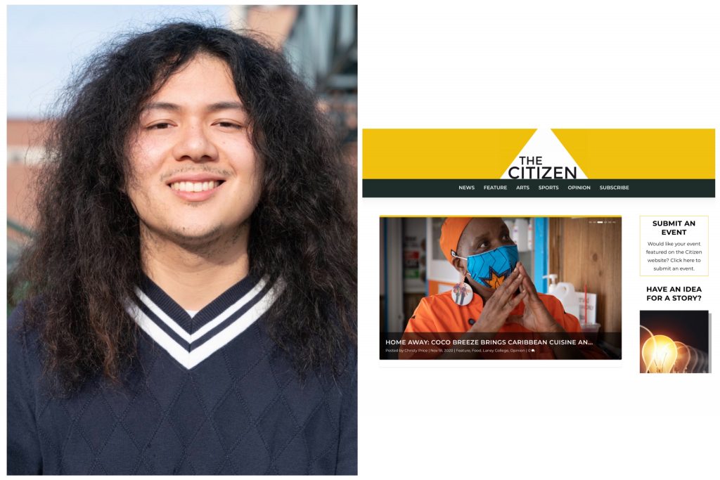 An image of a long-haired man next to a screenshot of the website for The Citizen.