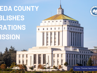 Image of the Alameda County Courthouse by photographer Thomas Hawk with the works, "Alameda County establishes Reparations Commission."