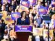 Picture of Kamala Harris in front of crowd of people.