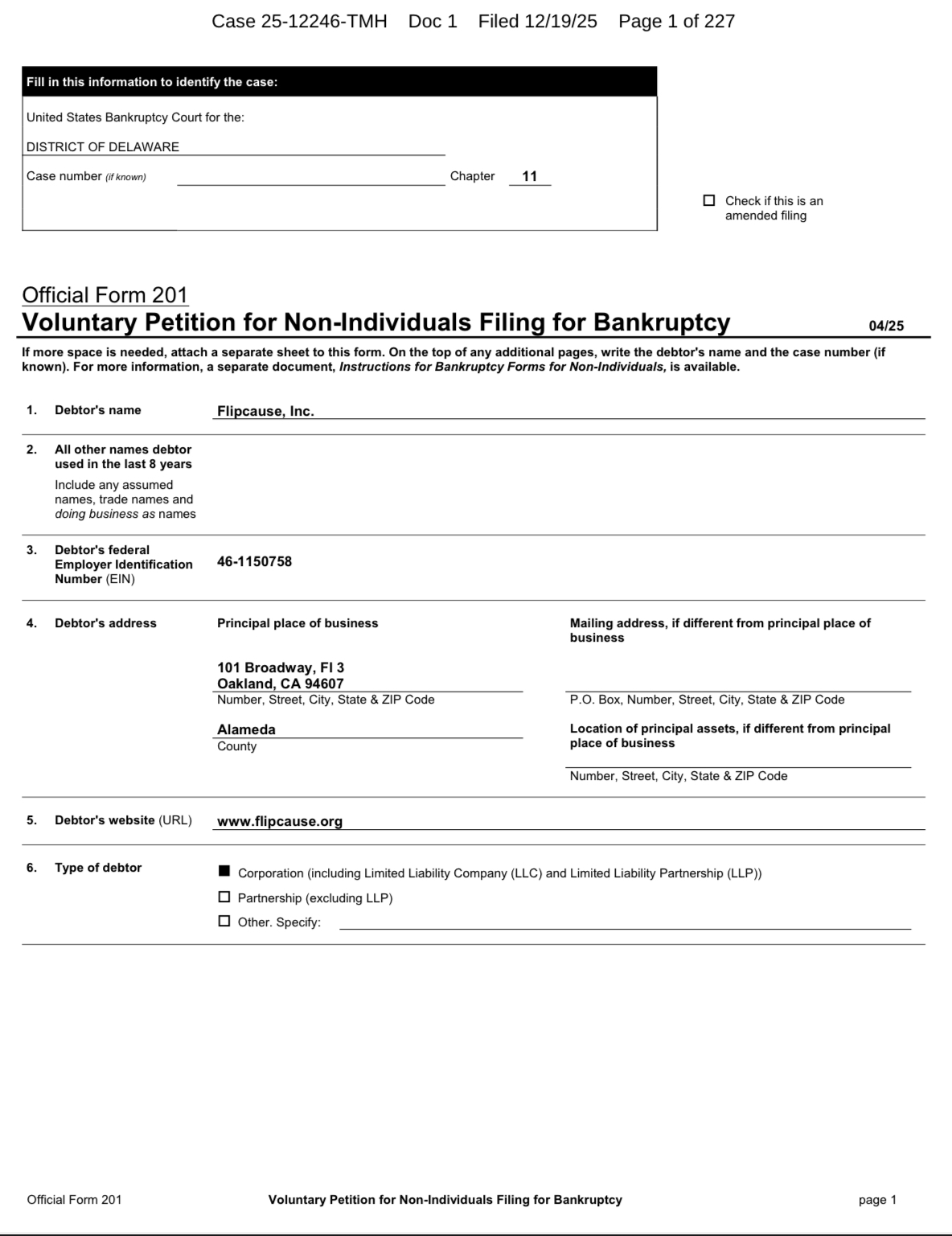 Flipcause files bankruptcy, owing $29 million to nonprofits across country
