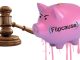 an image of a pink piggy bank next to a gavel